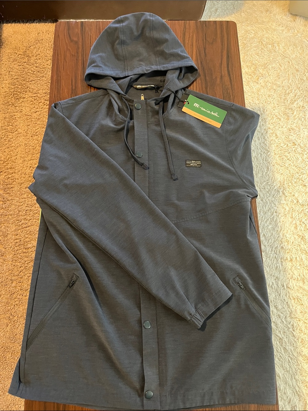 Travis Mathew Tequila Tiempo Men's Hooded Jacket in Blue Nights size Medium NWT